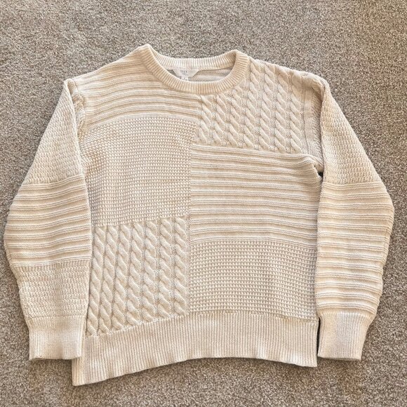 Cream White Knit Cottagecore Sweater Womens L - Picture 4 of 9